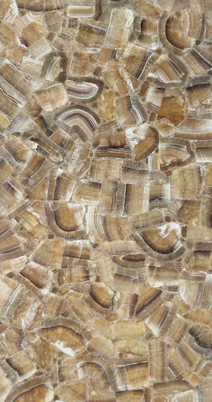 Golden Crystal Translucent Gemstone Slab