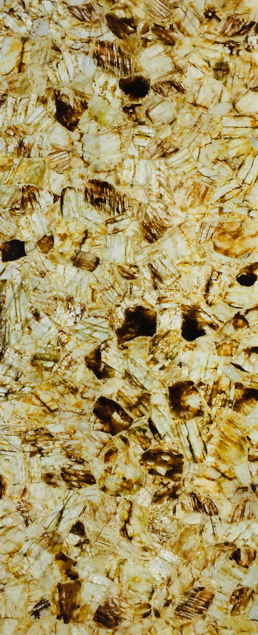 Golden Crystal Translucent Gemstone Slab