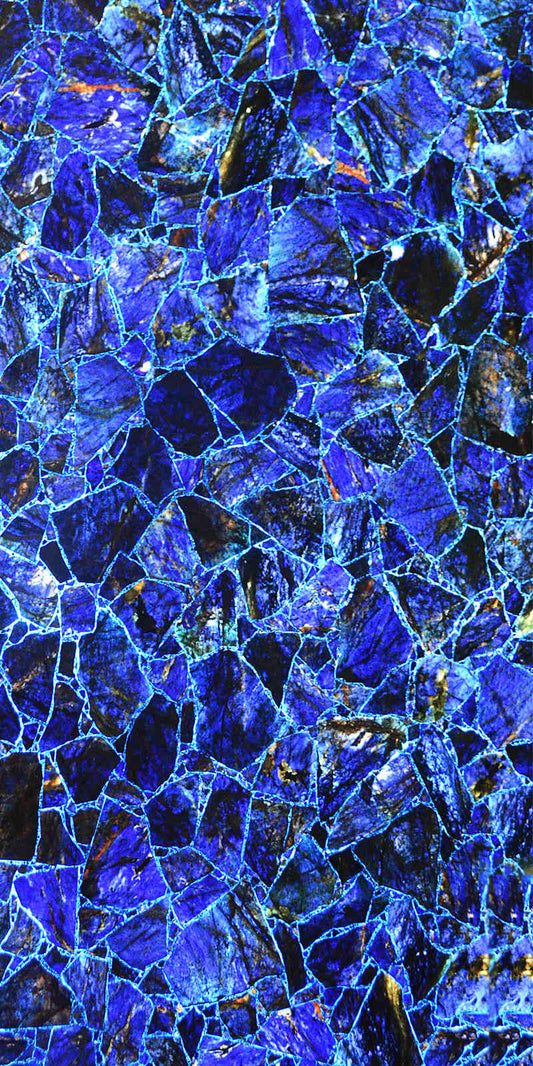 Royal Sapphire Translucent Gemstone Slab