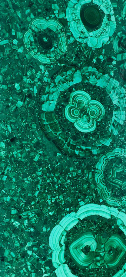 Grand Malachite Mosaic Translucent Gemstone Slab