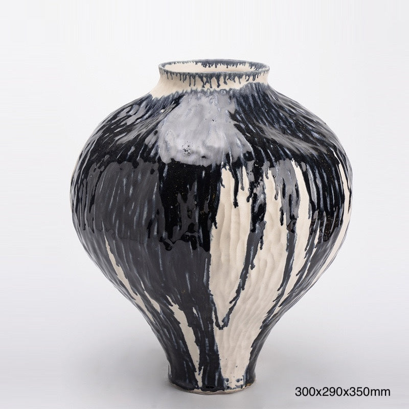 Inkfall Monochrome Sculptural Vase