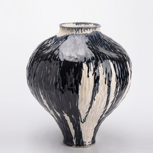 Inkfall Monochrome Sculptural Vase
