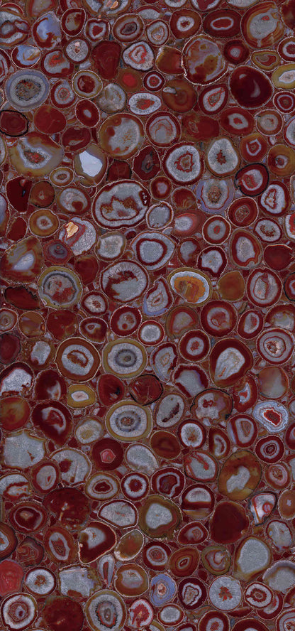 Crimson Agate Translucent Gemstone Slab