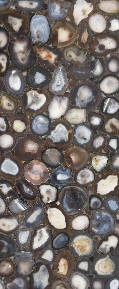 Smoky Grey Agate Translucent Gemstone Slab