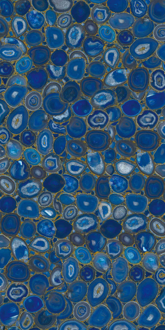 Azure Agate with Gold Vein Gemstone Slab