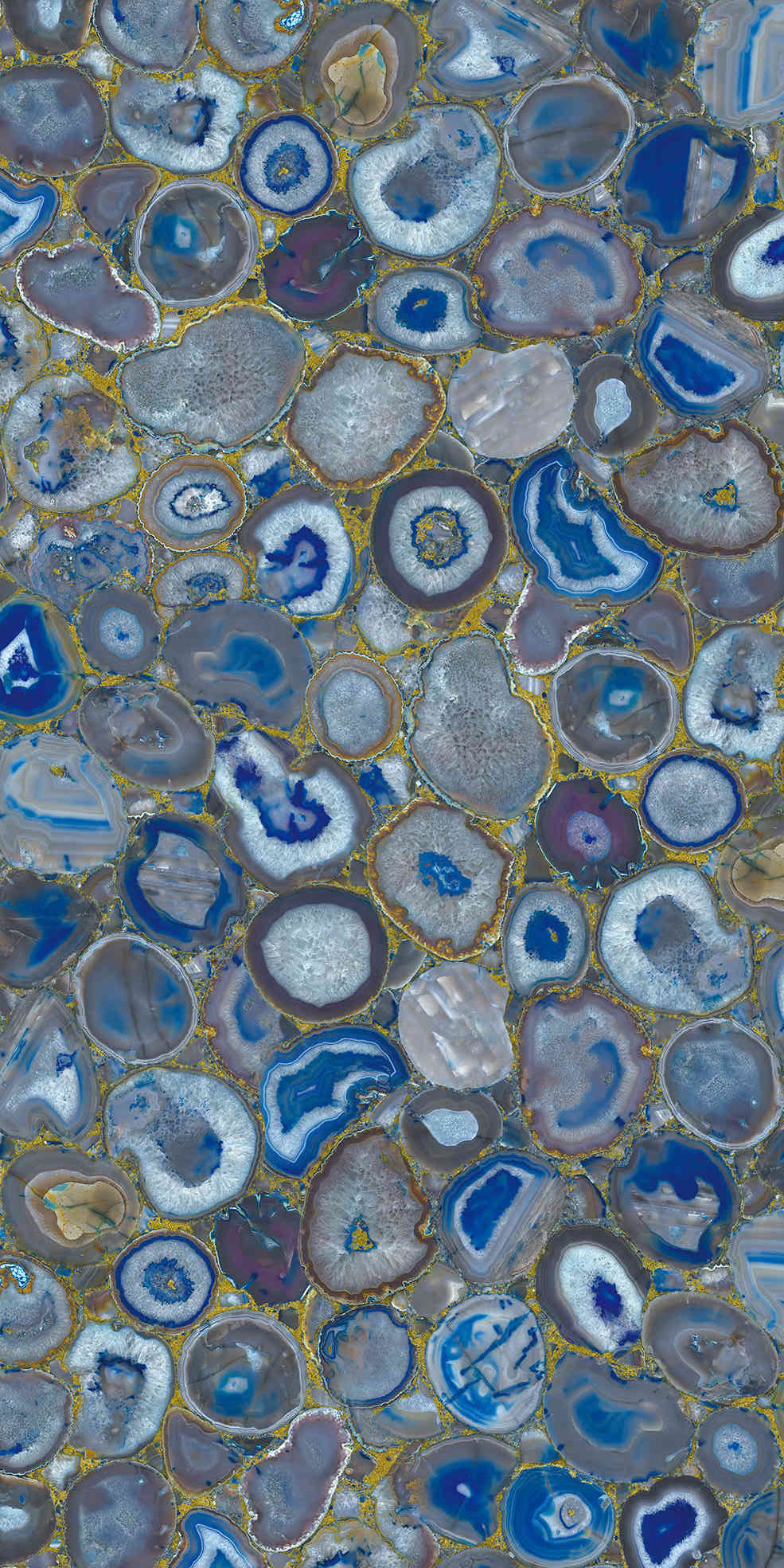 Azure Agate with Gold Leaf Gemstone Slab
