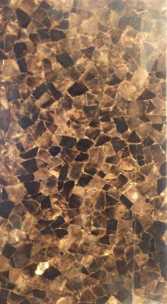 Golden Smoky Quartz Translucent Gemstone Slab