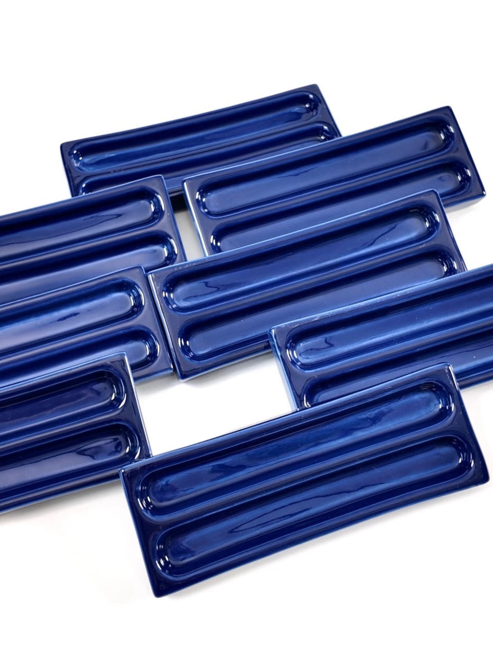 Cobalt Channel Glaze Tile