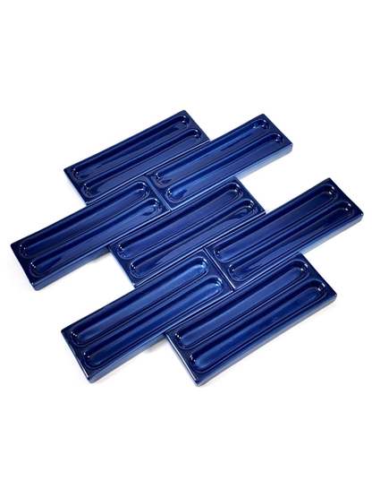 Cobalt Channel Glaze Tile