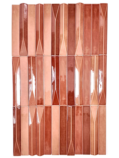 Terracotta Prism Strip Tile
