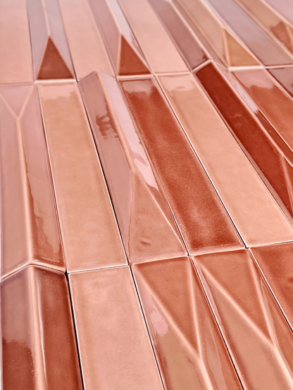Terracotta Prism Strip Tile