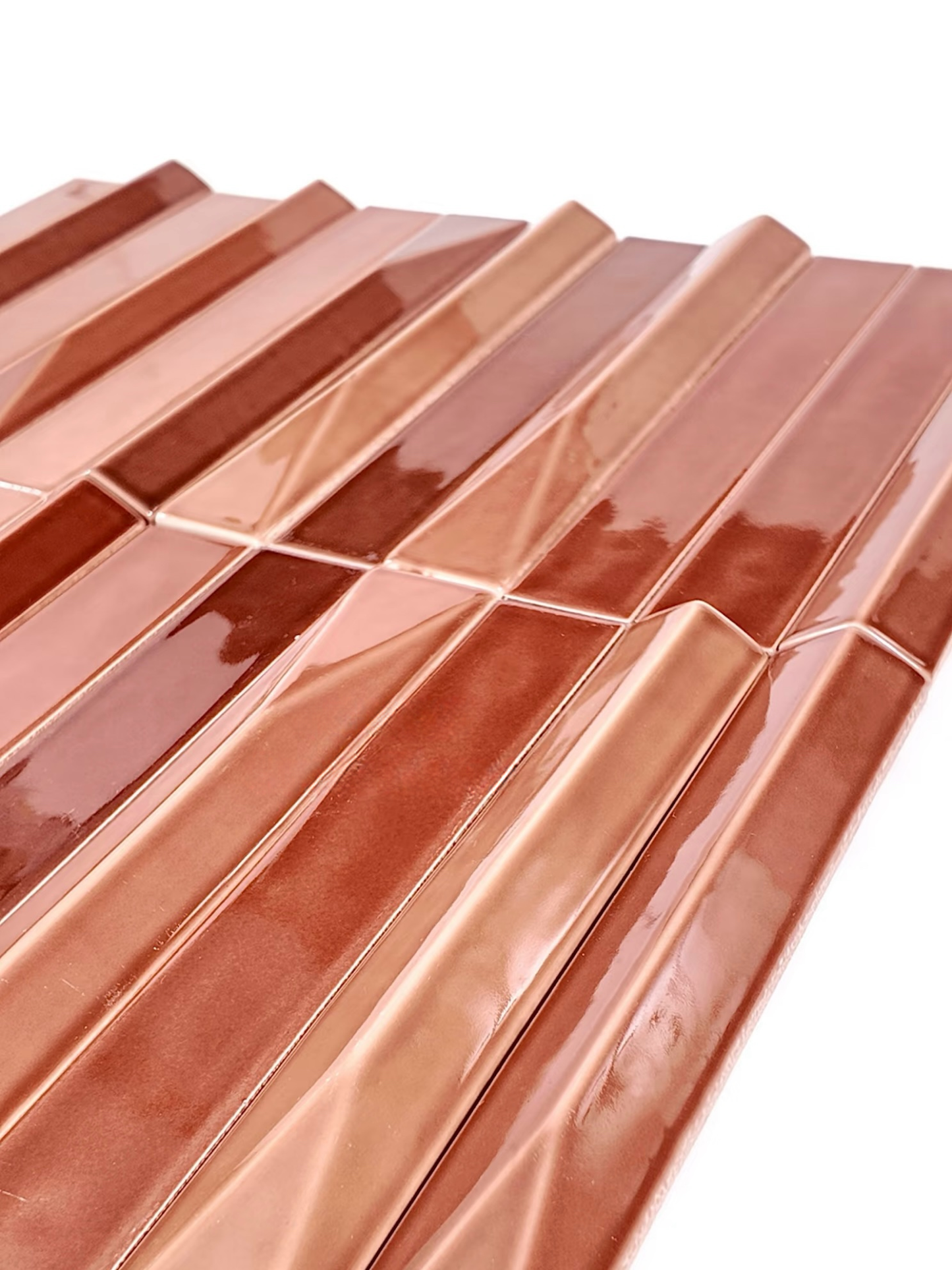 Terracotta Prism Strip Tile