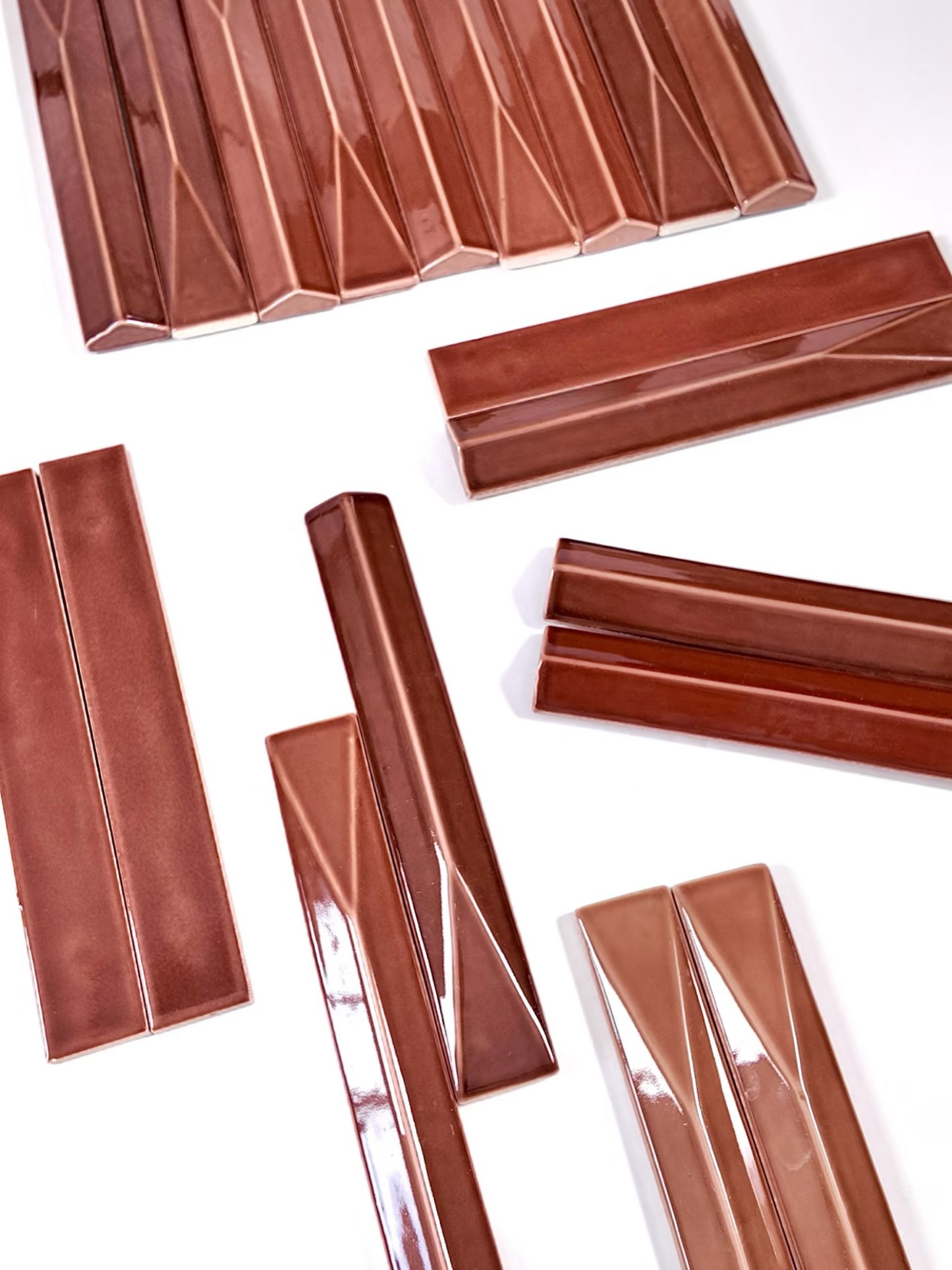 Terracotta Prism Strip Tile