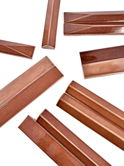 Terracotta Prism Strip Tile