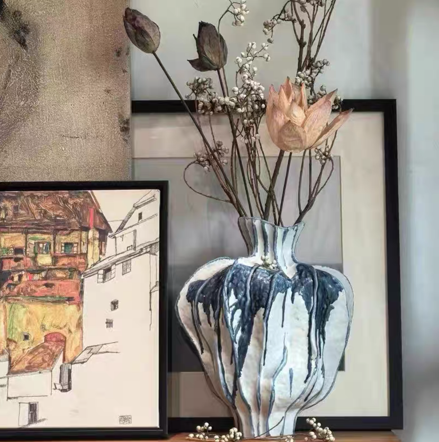 Inkblot Bloom Sculptural Vase