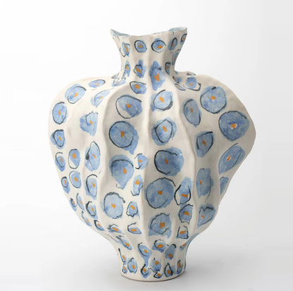 Blue Petal Reverie Sculptural Vase