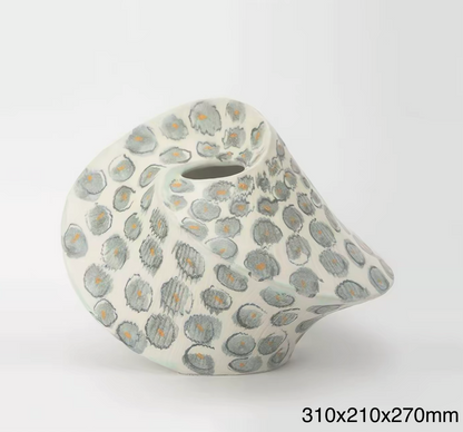 Sage Halo Drift Sculptural Vase