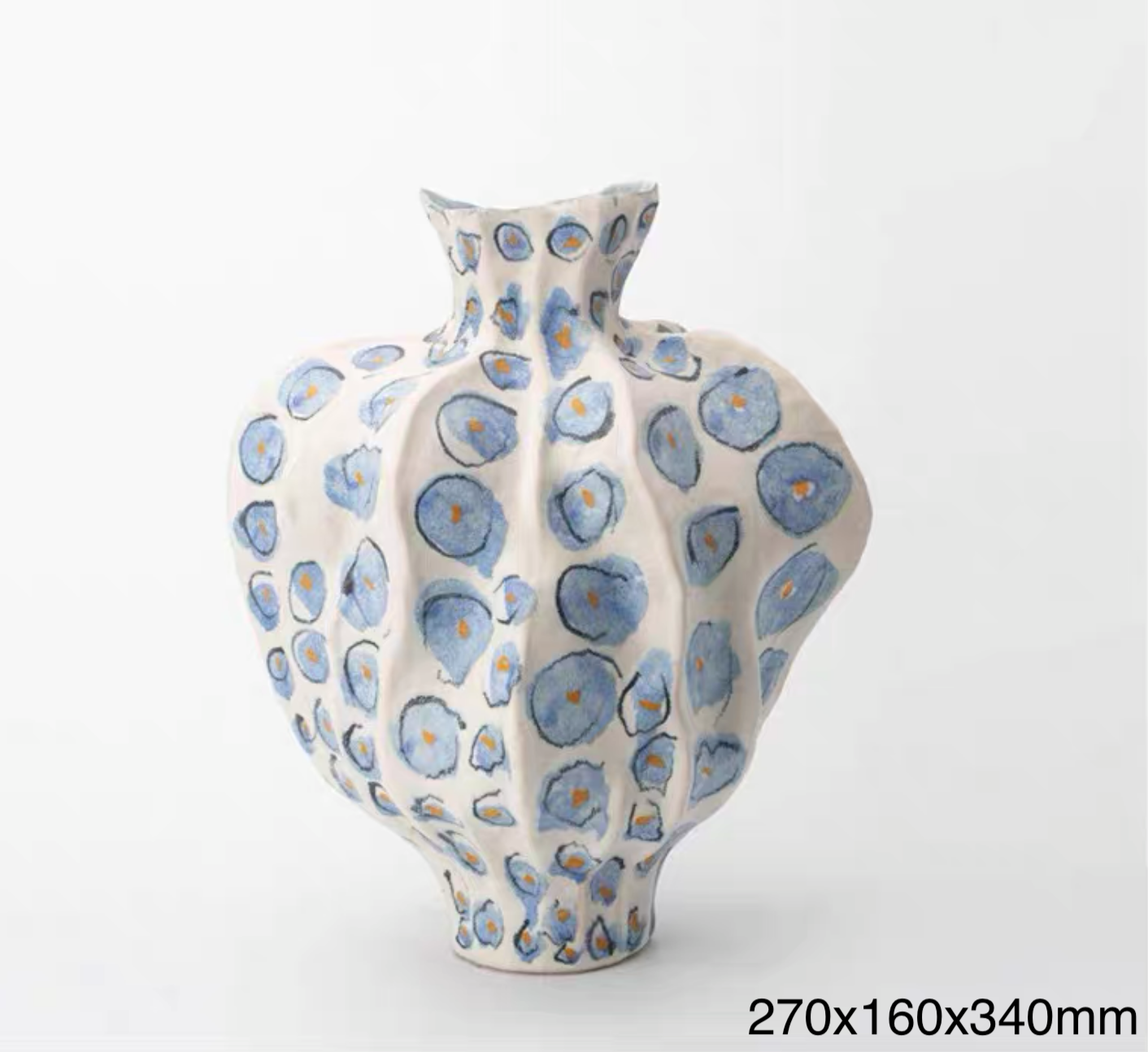 Blue Petal Reverie Sculptural Vase