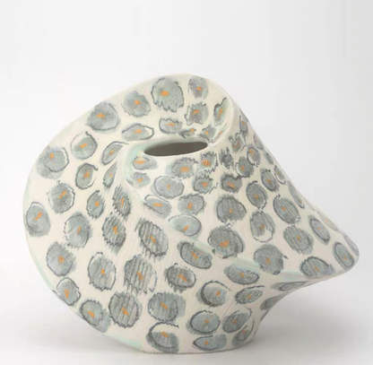 Sage Halo Drift Sculptural Vase