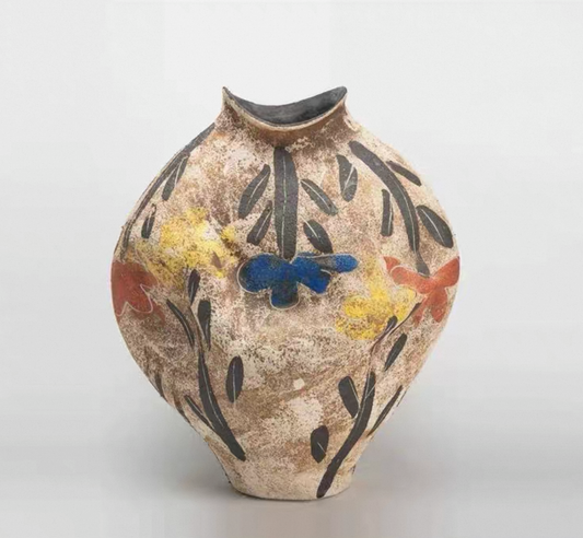 Wild Garden Motif Sculptural Vase