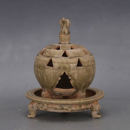 Bird-Finial Pierced Porcelain Censer