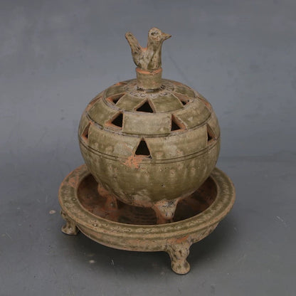 Bird-Finial Pierced Porcelain Censer