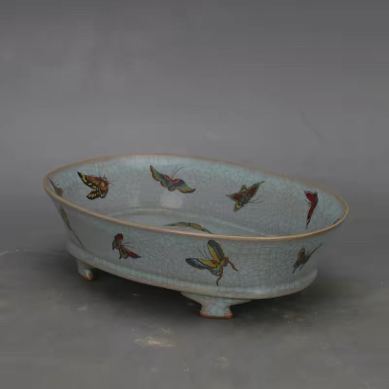 Butterfly Crackle Glaze Scholar’s Tray