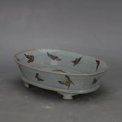 Butterfly Crackle Glaze Scholar’s Tray