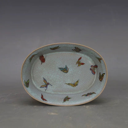 Butterfly Crackle Glaze Scholar’s Tray