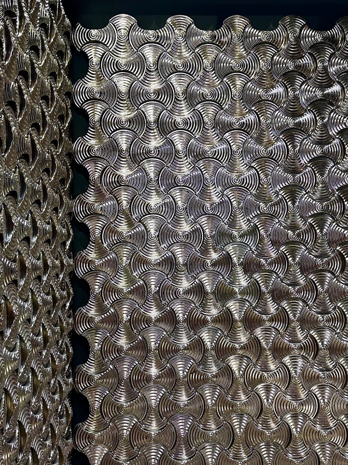 Silver Ingot Ripple Relief Tile