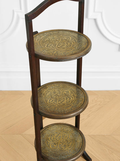 Edwardian Brass Folding Tea Stand