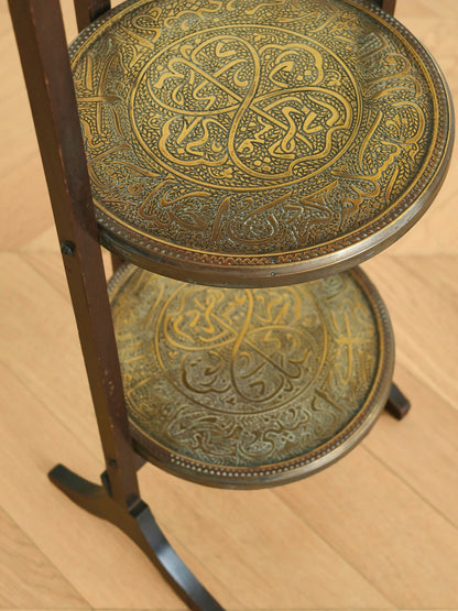 Edwardian Brass Folding Tea Stand