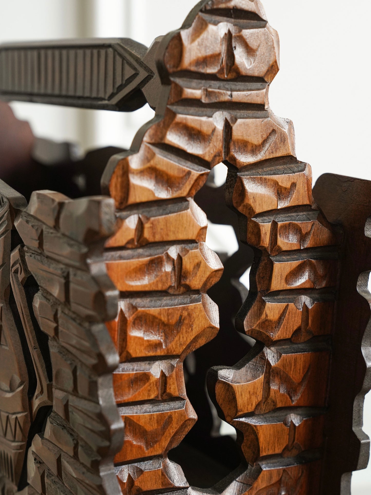 Wooden Carved Magazine Rack