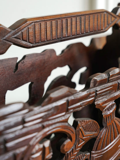 Wooden Carved Magazine Rack