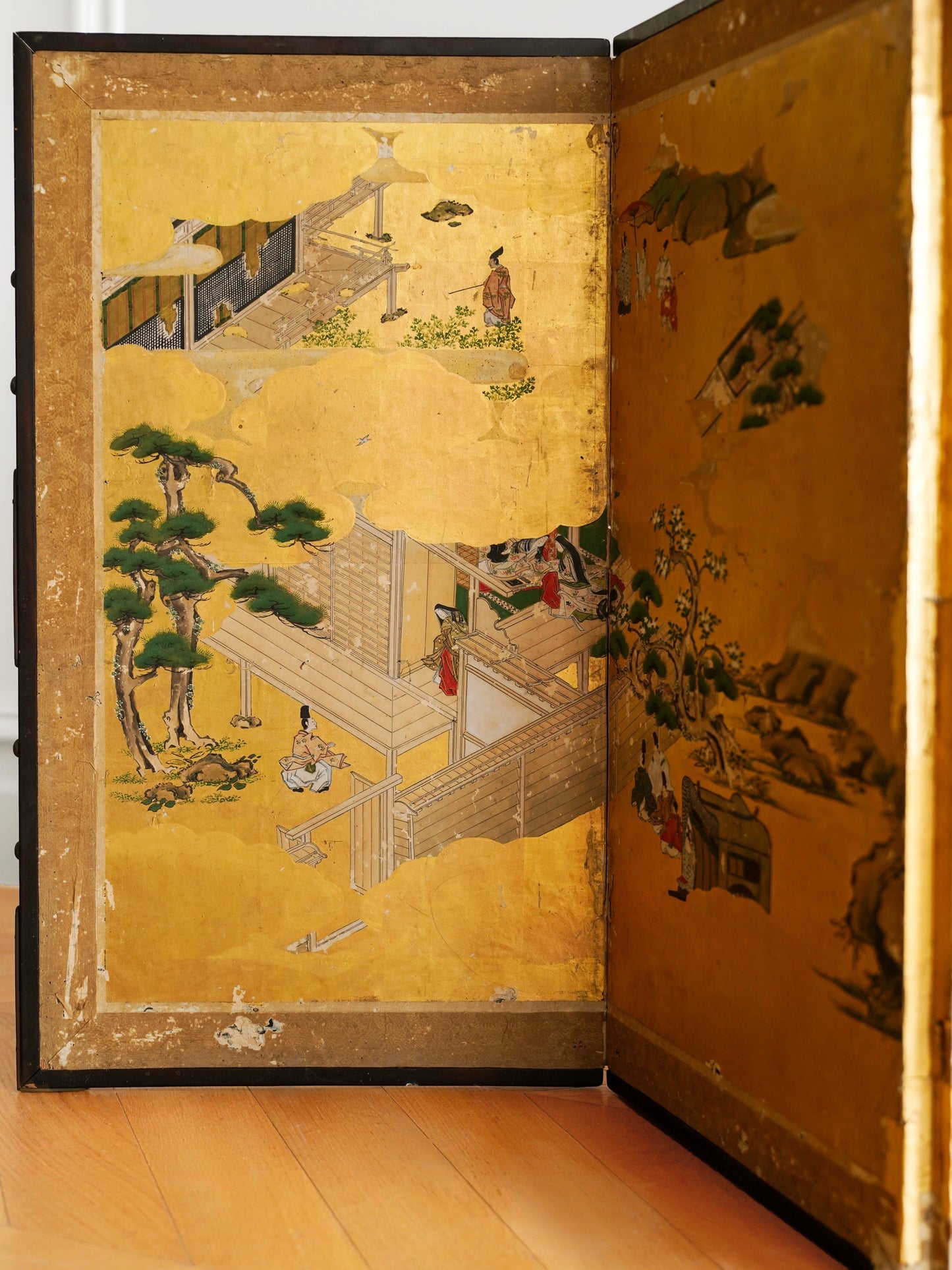 The Tale of Genji Folding Screen on Paper