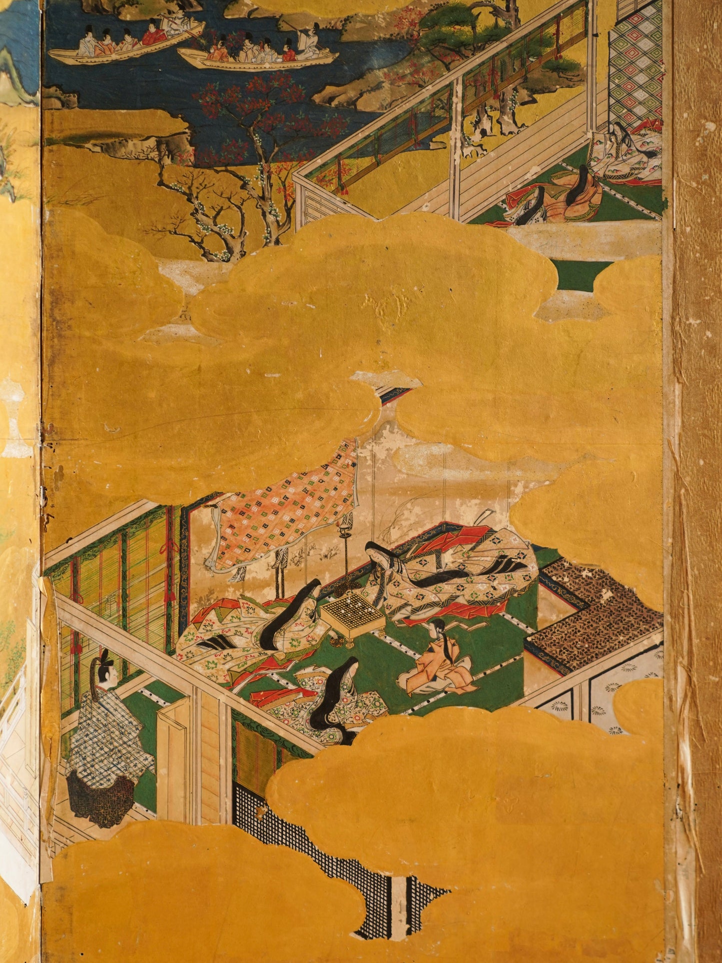 The Tale of Genji Folding Screen on Paper