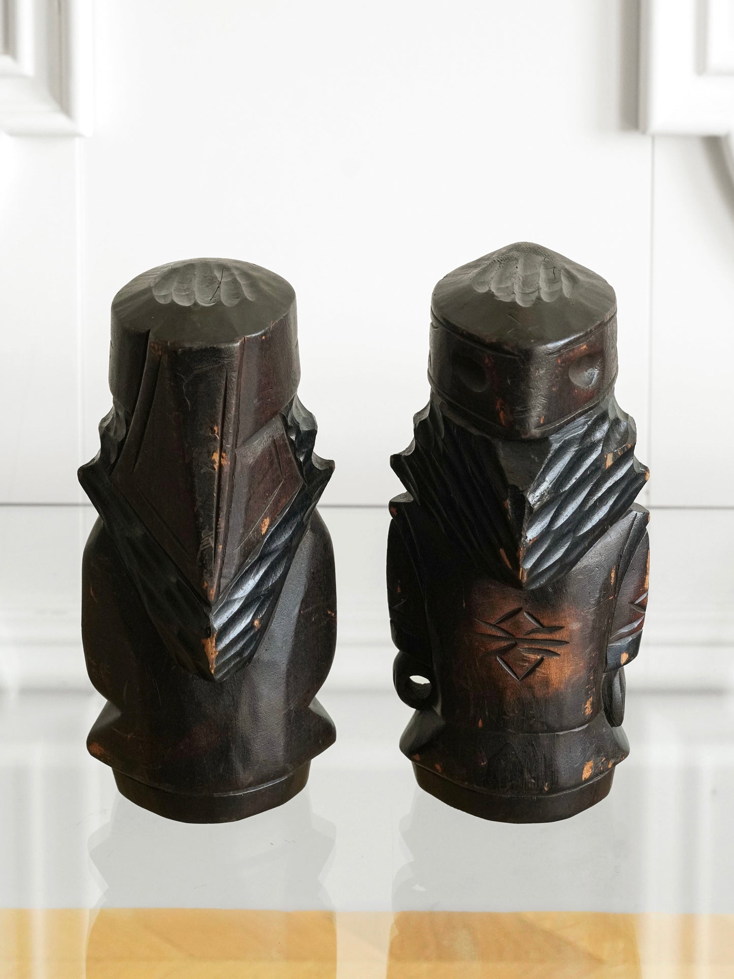 Pair of Vintage Ainu Wooden Figurines