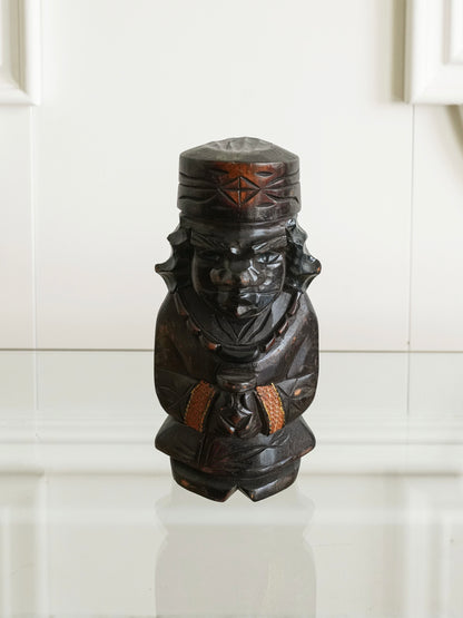 Pair of Vintage Ainu Wooden Figurines