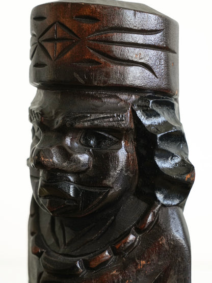 Pair of Vintage Ainu Wooden Figurines
