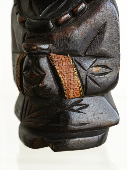 Pair of Vintage Ainu Wooden Figurines