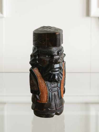 Pair of Vintage Ainu Wooden Figurines