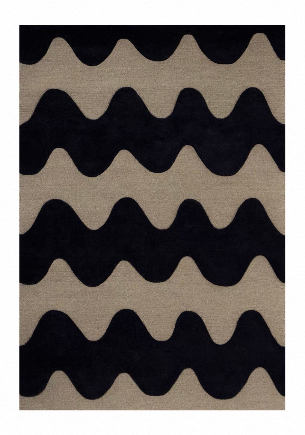 Duneflow Handwoven Rug – Midnight Ivory