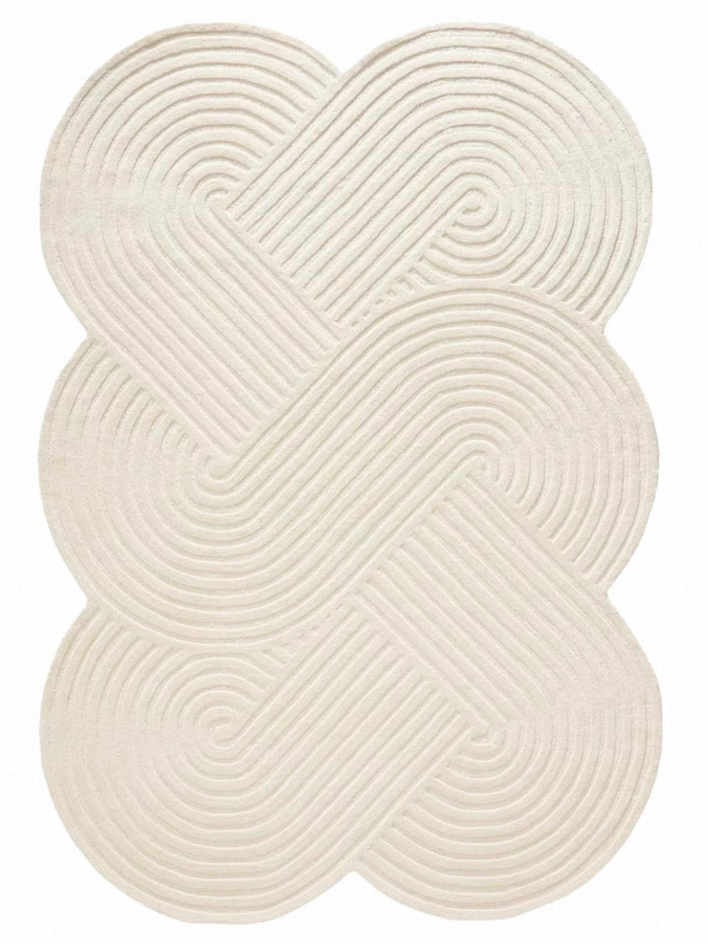 Labyrinth Handwoven Rug – Ivory Cream