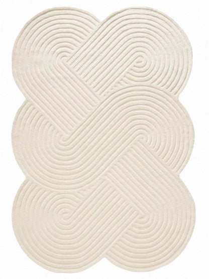 Labyrinth Handwoven Rug – Ivory Cream