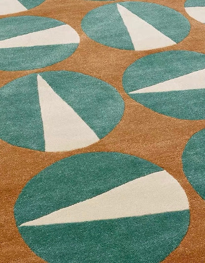Orbita Handwoven Rug – Aqua Ochre