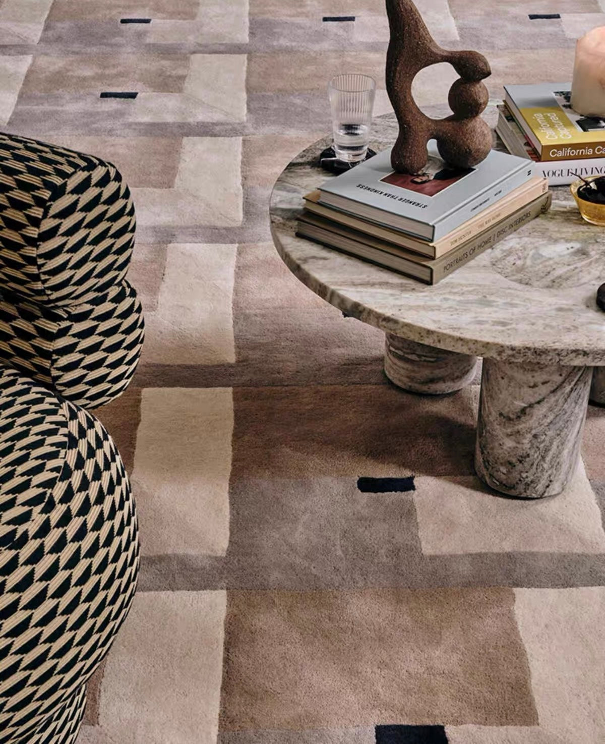 Atelier Grid Handwoven Rug – Stone Taupe