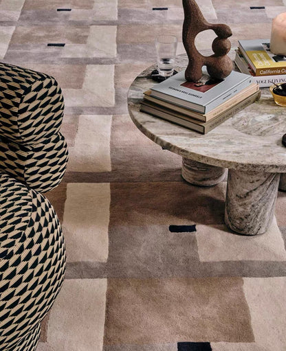 Atelier Grid Handwoven Rug – Stone Taupe
