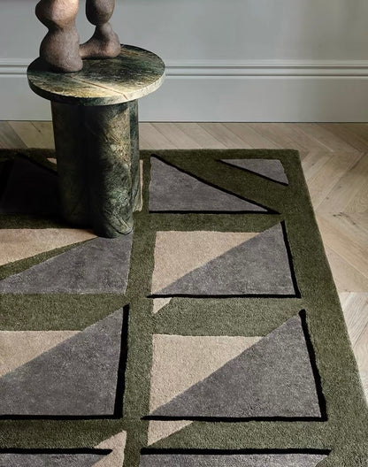 Axis Handwoven Rug – Olive Stone