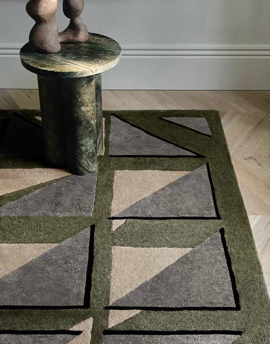 Axis Handwoven Rug – Olive Stone