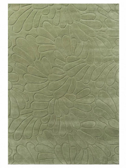 Verdant Bloom Handwoven Rug – Sage Green